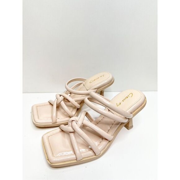 Circus By‎ Sam Edelman Sandals Size 7 Tan Open Square Toe Slip On Heels - Picture 2 of 9